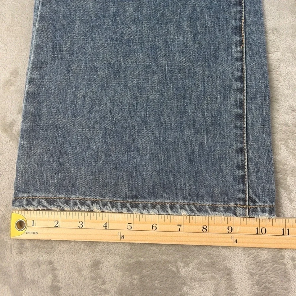 Guess Jeans Mens 38x32 Distressed Wide Leg Blue Denim Patch Pocket NWT